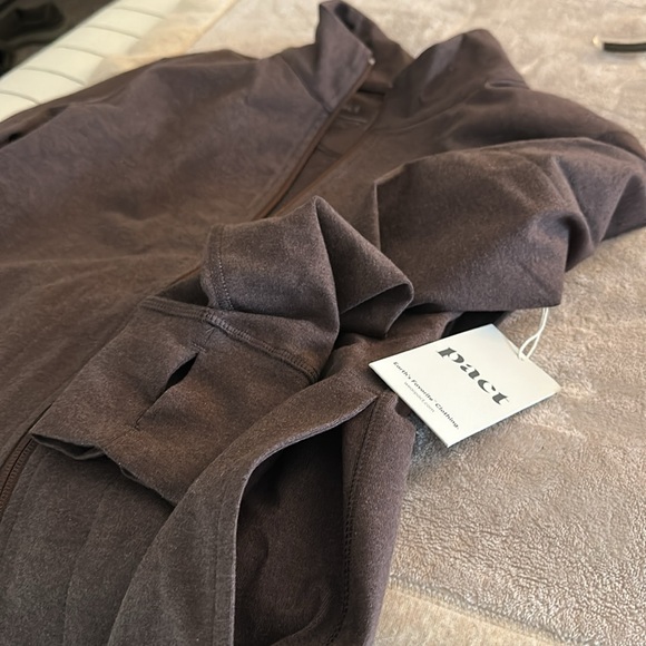 Pact Women’s Organic Cotton Chocolate Heather Purefit Slim Zip Up (M) BNWT - Picture 11 of 11